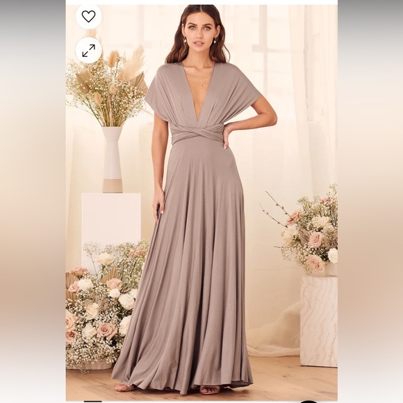 Lulu’s Tricks of the Trade Taupe Convertible Maxi Dress - Picture 4 of 9